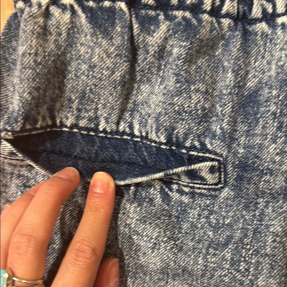 Blue High Waist Distressed Denim Shorts - Picture 9 of 9